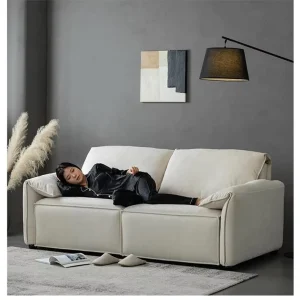 Hotel Full Sleeper Sofa Pull Out Sofa with Mattress Living Room Beige Sofa Tempat Tidur