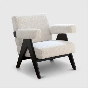 Hotel Furniture Freedom Occasional Chairs Comfortable Home Goods Accent Chairs Modern White Boucle Armchair Living Room