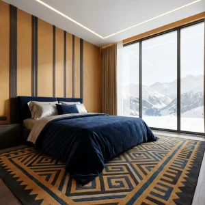 Hotel Furniture Hotel Bedroom Furniture with Warm Sand Tones and Champagne Gold Accents for Almaty Hotels