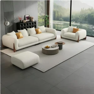 Hotel Furniture Italian Design Upholstered Fabric Lounge Sofa Set Sectional Couple Living Room Sofa