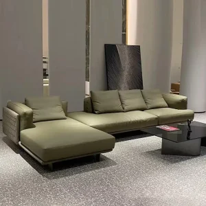 Hotel Furniture Sponge Sofa Sets Modern Modular Leather Sofas and Couches Living Room Furniture for Villa