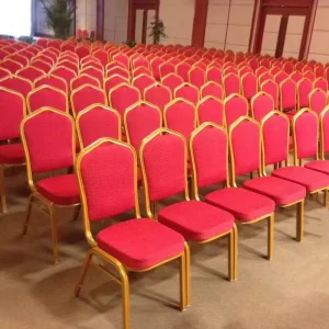 Hotel Furniture Stackable Classic Red Banquet Chairs for Banquet Hall Restaurant Party Event