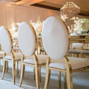 Hotel Furniture Wedding Chairs for Events Banquet Dining Gold Luxury Metal Stainless Steel Chair Party Throne Sillas Modern