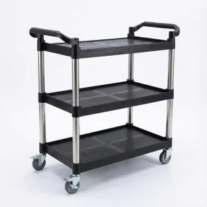 Hotel Kitchen Equipment Service Trolley Door Plastic Dining Delivery Cart 3 Layer Dish Collect Cart Panel SQCC 3