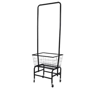 Hotel Laundry Trolley Hospital Laundry Rolling Laundry Cart with Hanging Bar