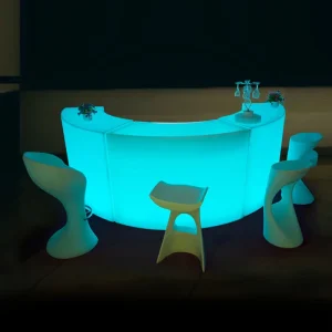 Hotel Lighting Round Night Club Pub Bar Counter Furniture Illuminated Commercial Modular Led Plastic Home Bar Counter