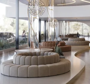 Hotel Lobby Chair Restaurant Furniture Restaurant Table and Chair Cafeteria Furniture Restaurant Booth with Layout Service