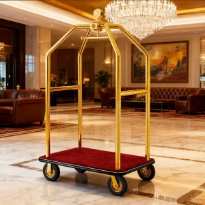 Hotel Luggage Trolley Lobby Cart Made of Stainless Steel for Restaurants Baggage Trolley Hotel Equipment