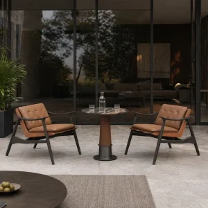 Hotel Outdoor Lounge Chair Teak Wooden Garden Chair Set All Weather Portable Patio Furniture Minimalist Design for Villa Resort