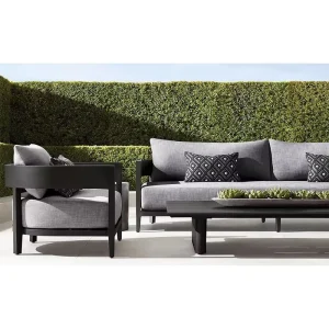 Hotel Outdoor Terrace Three Seat Aluminum Alloy American Style Lounge Sofa Waterproof Sunscreen Outdoor Furniture for Living