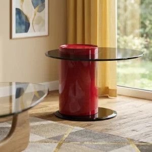 Hotel Project Modern Glass Painted HDF Custom Coffee Table Top Sculptural Base Luxury Lobby Lounge Living Room Furniture