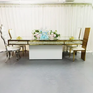 Hotel Reception Banquet Hall Rectangular Glass Transparent Crystal Wedding Table Suitable for Various Occasions