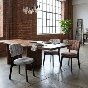 Hotel Restaurant Furniture Dining Chair Side Industrial Vintage Fabric Dining Chair with Wood Legs