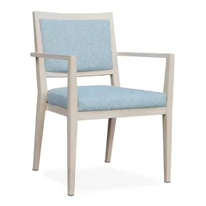 Hotel Restaurant Furniture Senior Living Chair High Back Stackable Upholstered Arm Chairs Modern Metal Aluminum Restaurant Chair