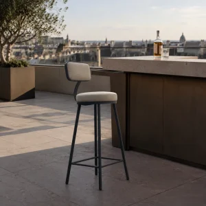 Hotel Rooftop Outdoor Bar Chair Stainless Steel Dining bar Stool Custom Hotel Resort Bar Furniture