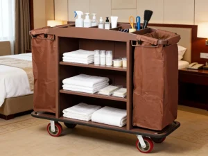 Hotel Room Cleaning Service Cart Linen Cart Commercial Stainless Steel Female Worker Cart Customizable Manufacturer