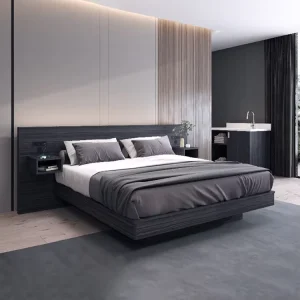 Hotel Room Furniture Set OEM Bed Wardrobe Minibar for 3 4 5 Star Resort Bedroom