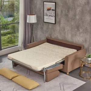 Hotel Velvet Sofa Bed With Mattress Queen Size Pull Out Sofa Easy to Transform