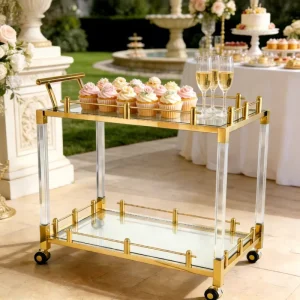 Hotel bar Cart Acrylic Dining Cart Modern Acrylic Trolley