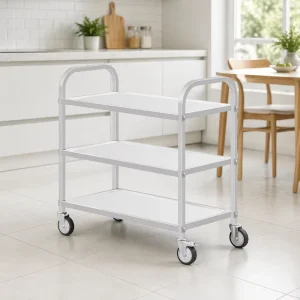 Hotel or Restaurant 3-tier Custom OEM Stainless Steel Cleaning Collecting Trolley Serving Cart