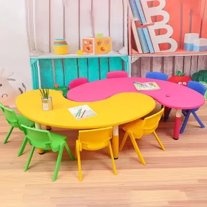 Hotsale Table And Chair Kindergarten Preschool Plastic Study Table Chair Colorful Kids School Chairs and Tables Set School Desk