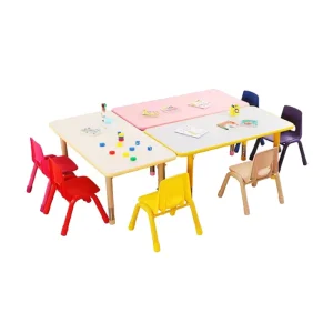 Hotsale Table and Chair Kindergarten Preschool Plastic Study Table Chair Colorful Kids School Chairs and Tables Set School Desk