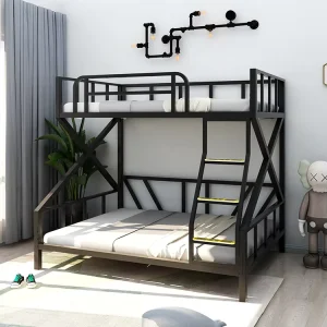 Household Mother Child Three Person Bunk Bed Modern Design Small Apartments E Sports Hotels Dormitories Dorm Bed
