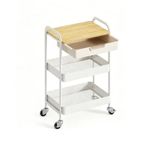 Household Snack Storage Rack Mobile Small Trolley Kitchen Floor Multi layer Storage Rack Shelving Unit for Home Office