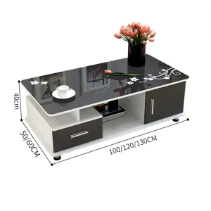 Household Tempered Glass Coffee Table Living Room Table Simple Luxury Minimalist Center Table