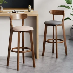 Household Use Modern Simple Design Solid Wood High foot Bar Stool Commercial Furniture