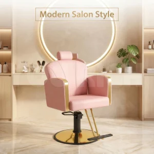 Hydraulic Barber Chair Reclining Salon Styling Chair with Headrest & Footrest for Hairdressing Beauty Spa Shop