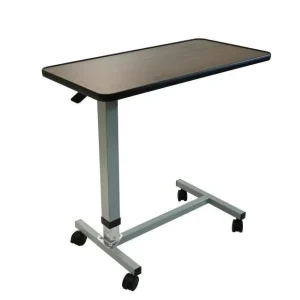 Hydraulic Mobile Dining Table Hospital Patient Bed Tray Table Adjustable with Wheels 25KG Capacity
