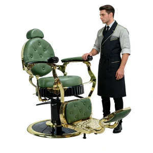 Hydraulic Recline Beauty Spa Styling Equipment Rounded Retro Barber Chair Heavy Duty Barber Chairs Vintage Salon Chair