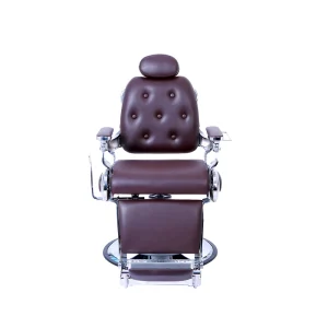 Hydraulic Vintage Barber Chair with 360 Degree Swivel Reclining and Stainless Steel Footrest for Barber Shop Men