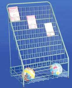 ISO Manufacturer Commercial or Home Metal Wire Display Rack Book Magazine Pamphlet Holder Shelf Foldable Metal Wire Stand