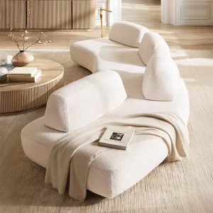 ISOLA L Sectional Rectangle Premium Apartment Living Room Sofa Set Luxury Modular Velvet Fabric Sponge Filled Sofa