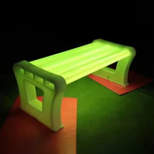 Illuminated PE Plastic Bench Custom Outdoor Waterproof Lighted Patio Bench Glowing LED Park Bench Seat for Outdoor Furniture