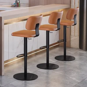 [In Stock] American Style Light Luxury Adjustable Steel Frame Lifting High Foot Bar Stool for Home Use