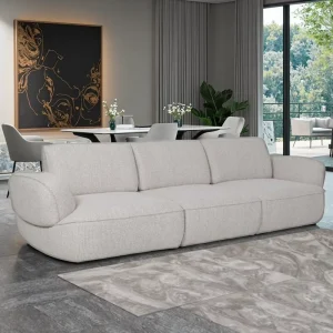 In Stock Milan Creative Living Room Hotel Furntiue Straight Row Backrest Three Seat Snail Sofa