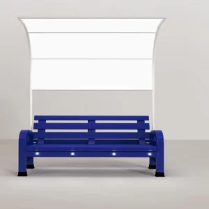 In Stock Outdoor Tennis Court Bench Seating with Awning Canopy Comfortable Rest Aluminum Alloy Chair Bench