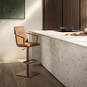 [In Stock]Bar Stool Swivel Adjustable Height Dining High Stool Light Luxury Kitchen Leather Modern Minimalist Backrest