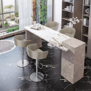 [In Stock]Designer Modern Light Luxury Lifting Rotatable Metal Bar Stool with Height Adjustment for Home Island Bar Furniture