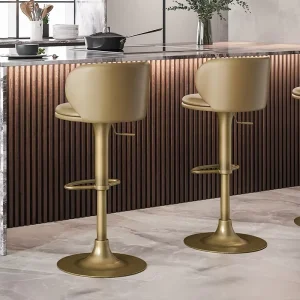 [In stock] Bar Stool Chair Light Luxury Minimalist Modern Design Rotating Backrest High Island Counter Dining Kitchen Stool