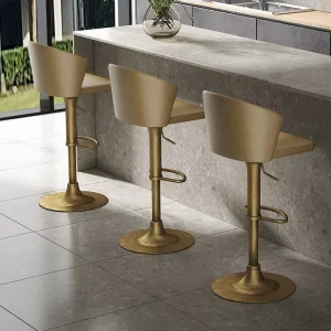 [In stock] Modern Simple Light Luxury Metal Bar Stool Chair Height Adjustable Rotatable Customizable for Home Bar Island Table