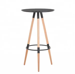 Indoor Furniture Nightclub Home Modern Round Black Bar Counter Table for Kitchen