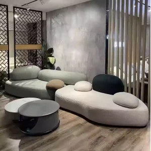 Indoor Room Furniture Sets Coffee Table Wooden Salon Furniture Hotel Room Wooden Frame Sofa Bed for Living Room Boneless Couch