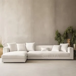 Indoor Sofa High End Hotel Fabric Sofa With Comfortable Chaise