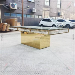 Indoor Wedding Hotel Design Banquet Stainless Steel Base Dining Tables for Wedding Events Restaurant Table