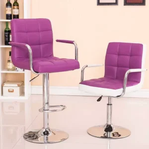 Industrial Adjustable Height Swivel Bar Chair Metal Counter Stool for Kitchen Home Bar Hotel and Restaurant