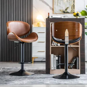 Industrial Adjustable Metal Leather Bar Chair Home Tall Kitchen High Modern Stools for Dining Outdoor School Use